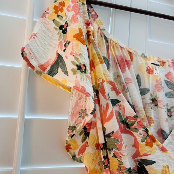 NWOT Boho Floral Midi Dress 4X Cottagecore Belted Flow - Picture 6 of 11